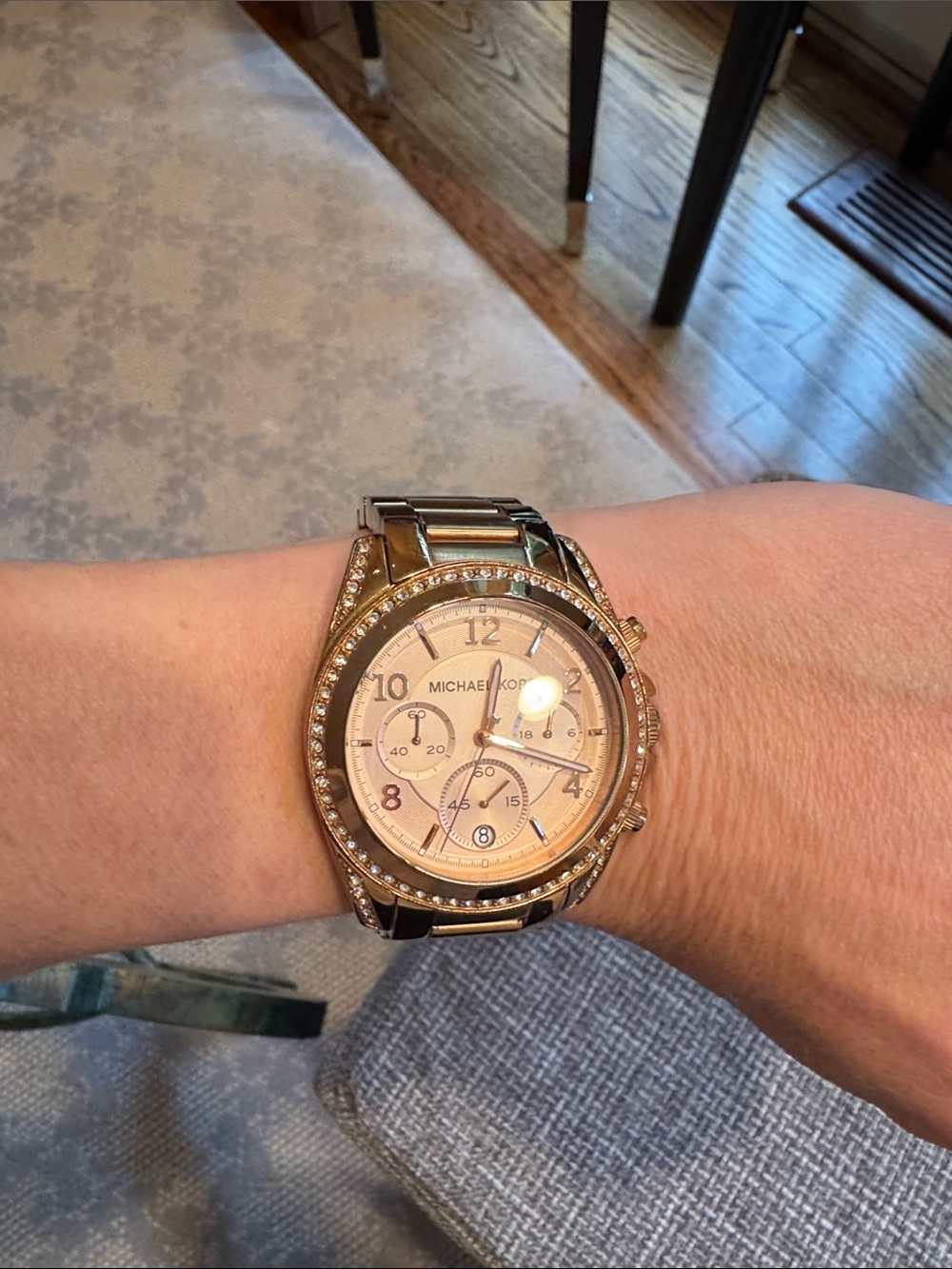 Michael Kors Rose Gold Crystal-Accented Chronograph Watch - Picture 5 of 5